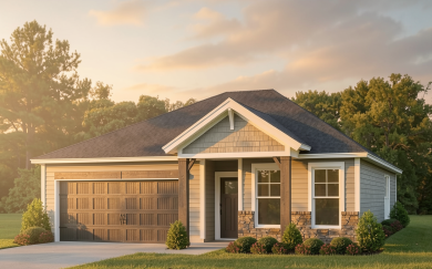 173 RBP Exterior Rendering Early Morning leonardo craftsman riverbend bentley point henderson kentucky